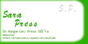 sara press business card